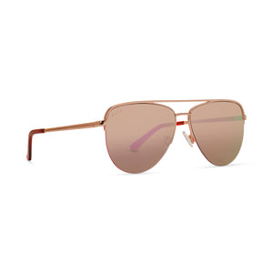 Tate Aviator Eyewear | Blossom | Sunglasses Gold & Cherry DIFF Mirror Rose