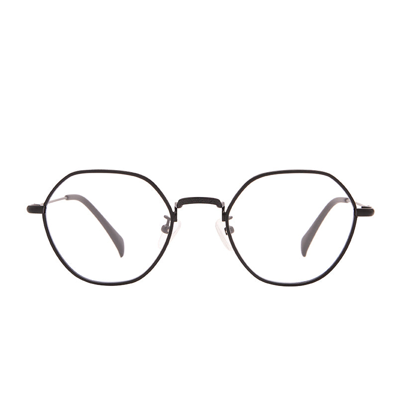 Ridley Round Glasses | Black & Clear Blue Light Technology | DIFF Eyewear