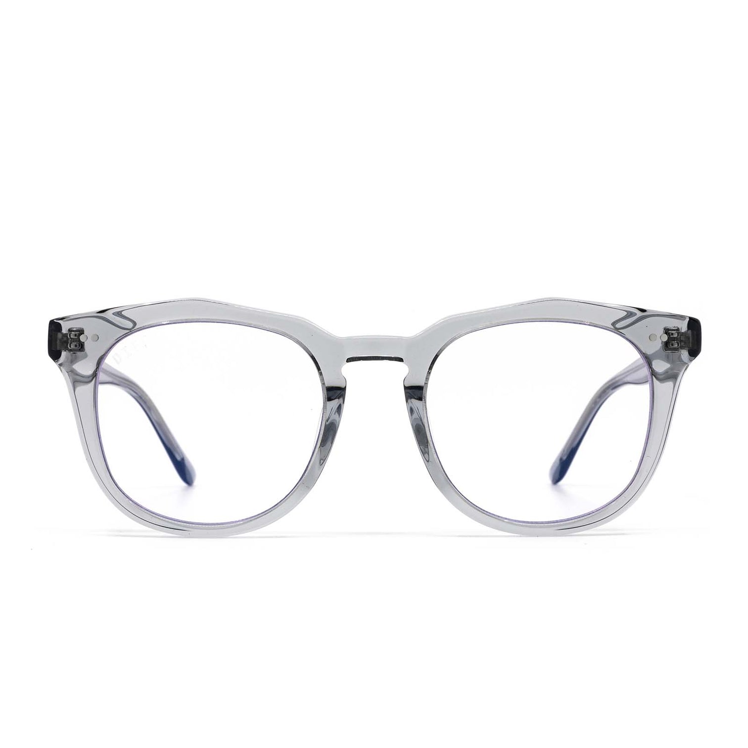 Weston Round Glasses Smoke Crystal And Blue Light Technology Diff Eyewear 1386