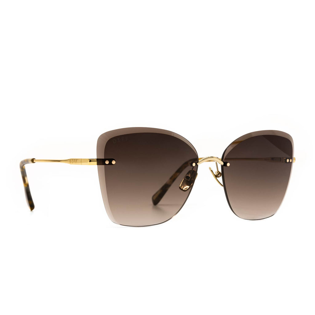 WILLOW - GOLD W/SEA TORTOISE TIPS + BROWN GRADIENT SUNGLASSES – DIFF ...