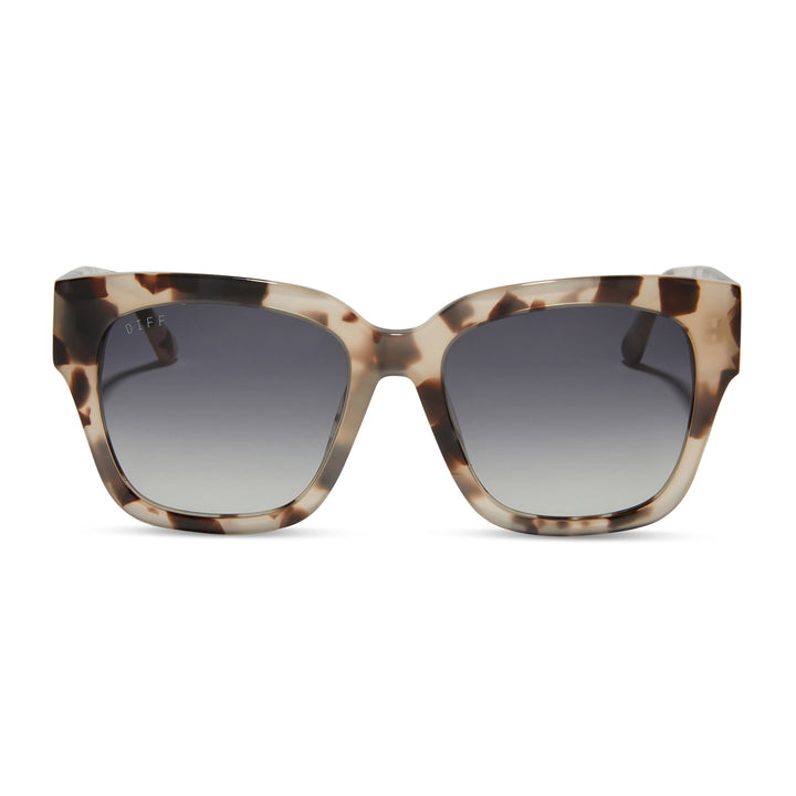 Bella II Square Sunglasses | Cream Tortoise & Grey Gradient | DIFF Eyewear
