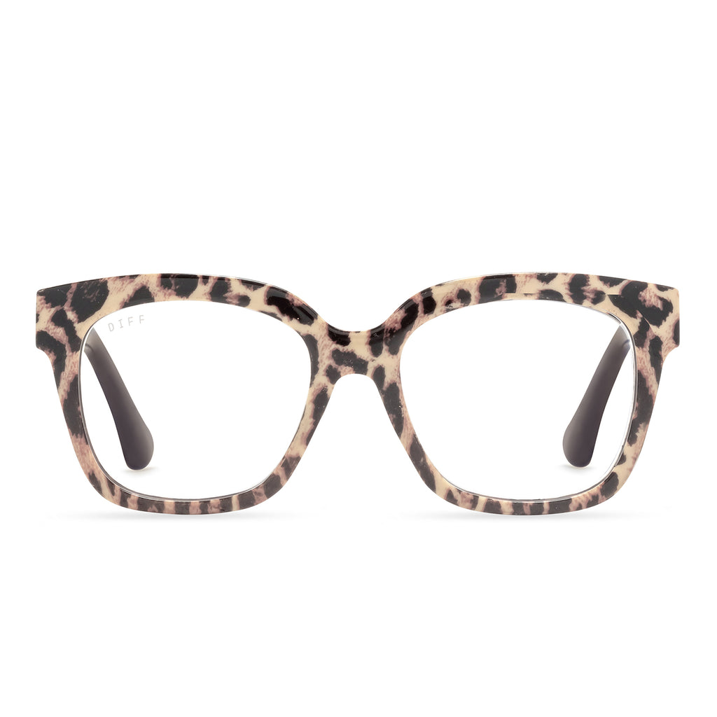 Ava Square Glasses | Leopard Tortoise & Blue Light | DIFF Eyewear