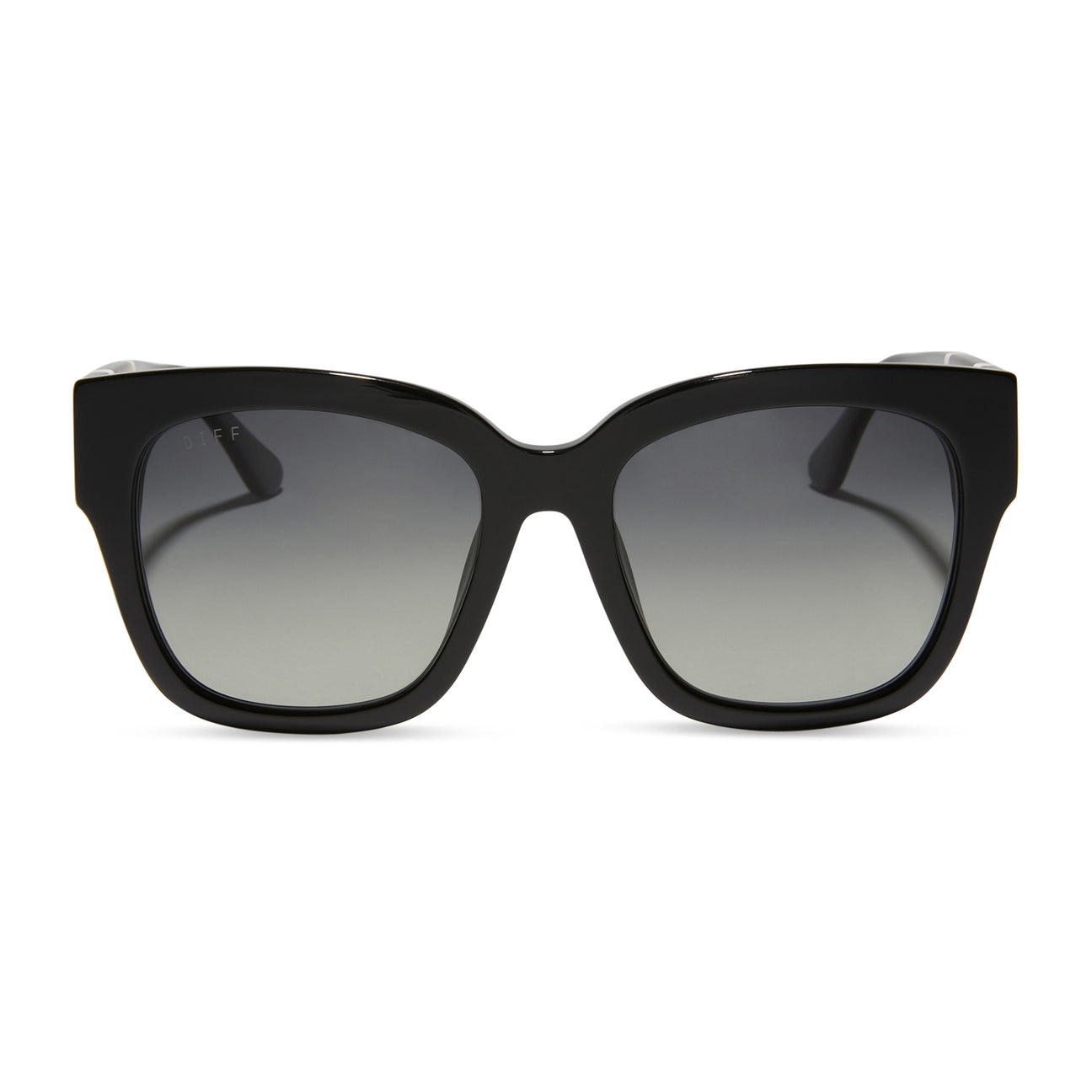 Bella II Square Sunglasses | Black & Grey Gradient Polarized | Diff Eyewear