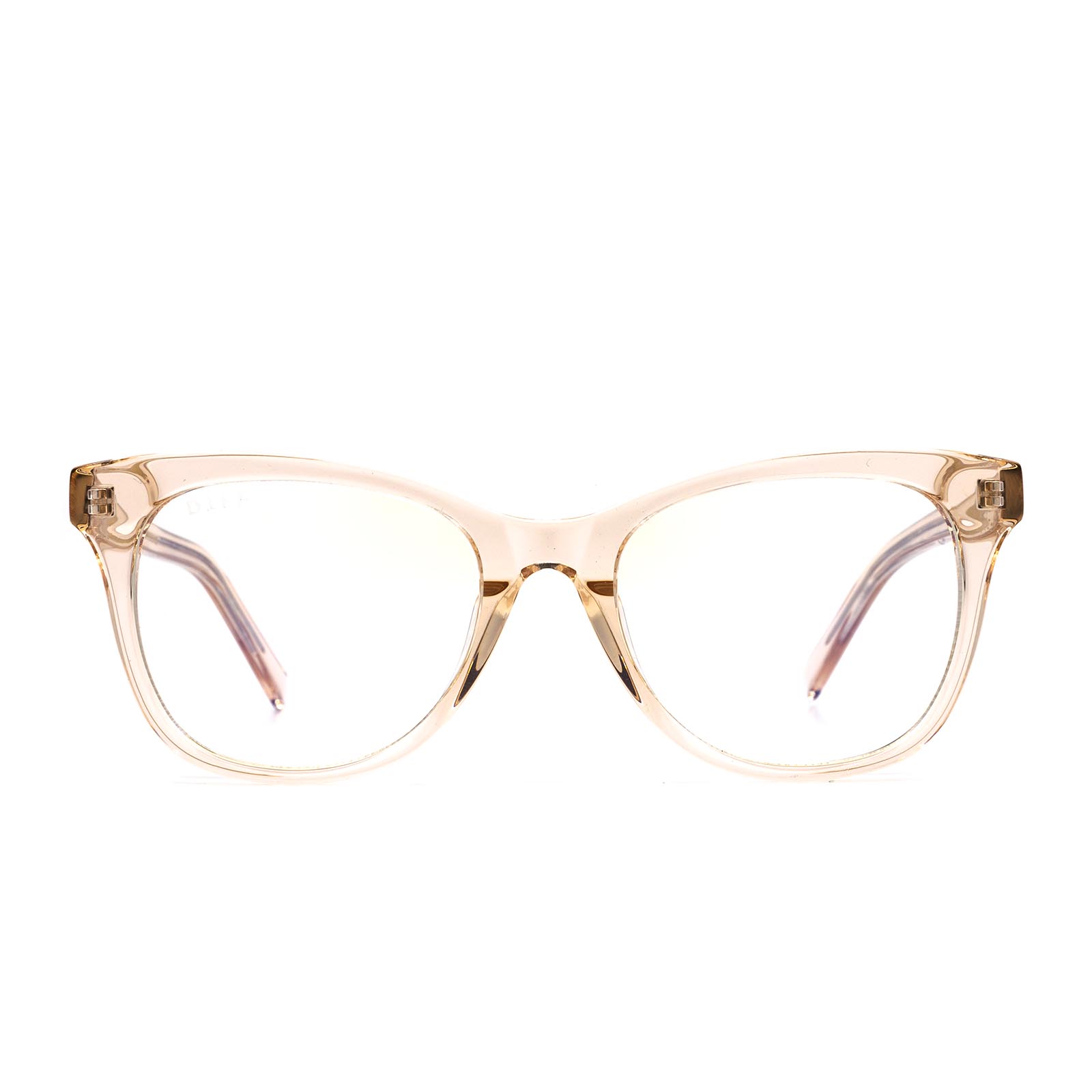 CARINA - BLUSH CRYSTAL + CLEAR GLASSES – DIFF Eyewear