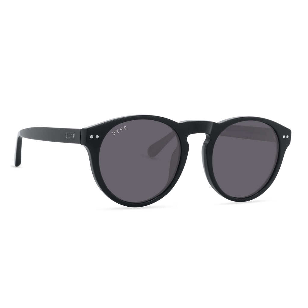 Cody XL Round Sunglasses | Black & Grey Polarized | Diff Eyewear