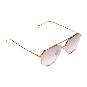 Dash Aviator Sunglasses, Brushed Gold & Taupe Rose Mirror