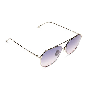 | Eyewear Dash & DIFF | Silver Rose Gradient Aviator Lavender Sunglasses