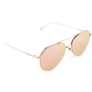 Aviator Sunglasses - Gold Frame - Peach Mirror Sunglasses Lens - Dash XS by Diff Eyewear