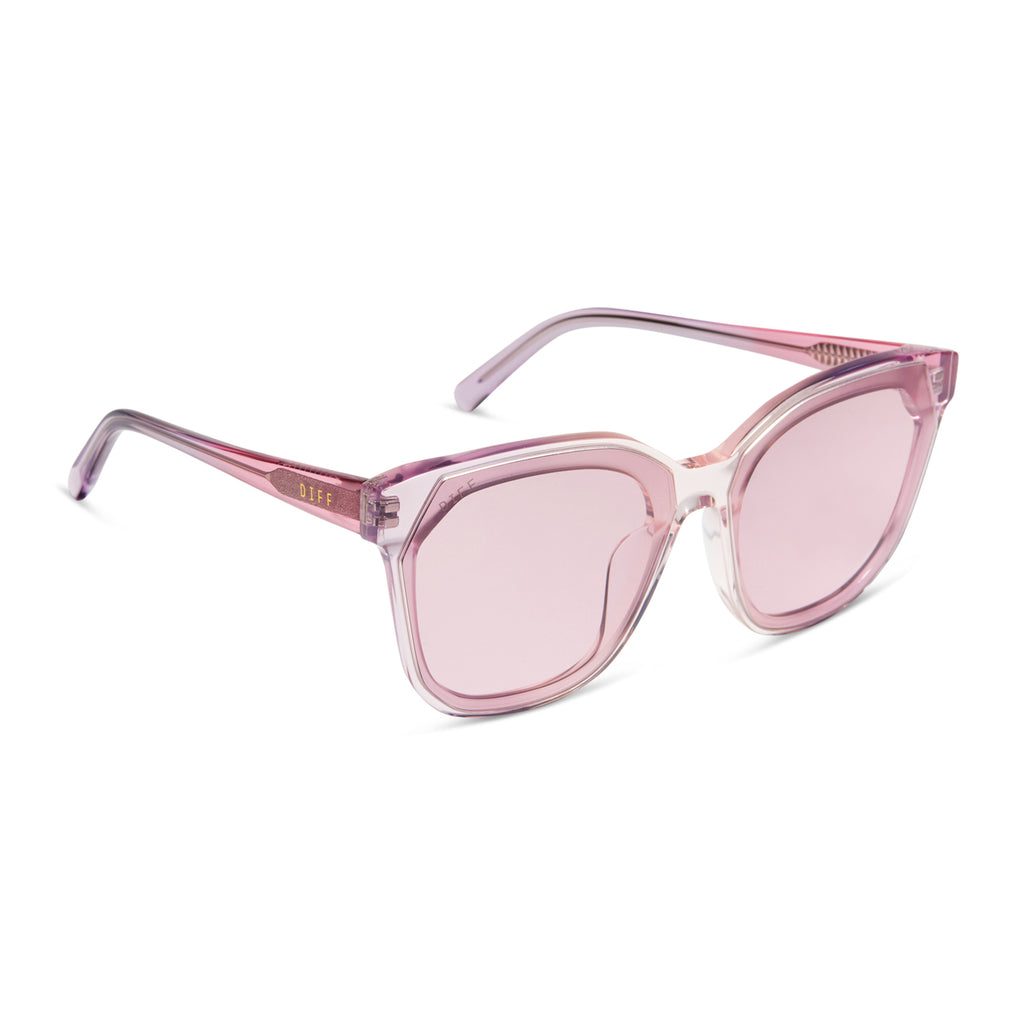 Gia Square Sunglasses | Rose Ombre & Mauve | DIFF Eyewear