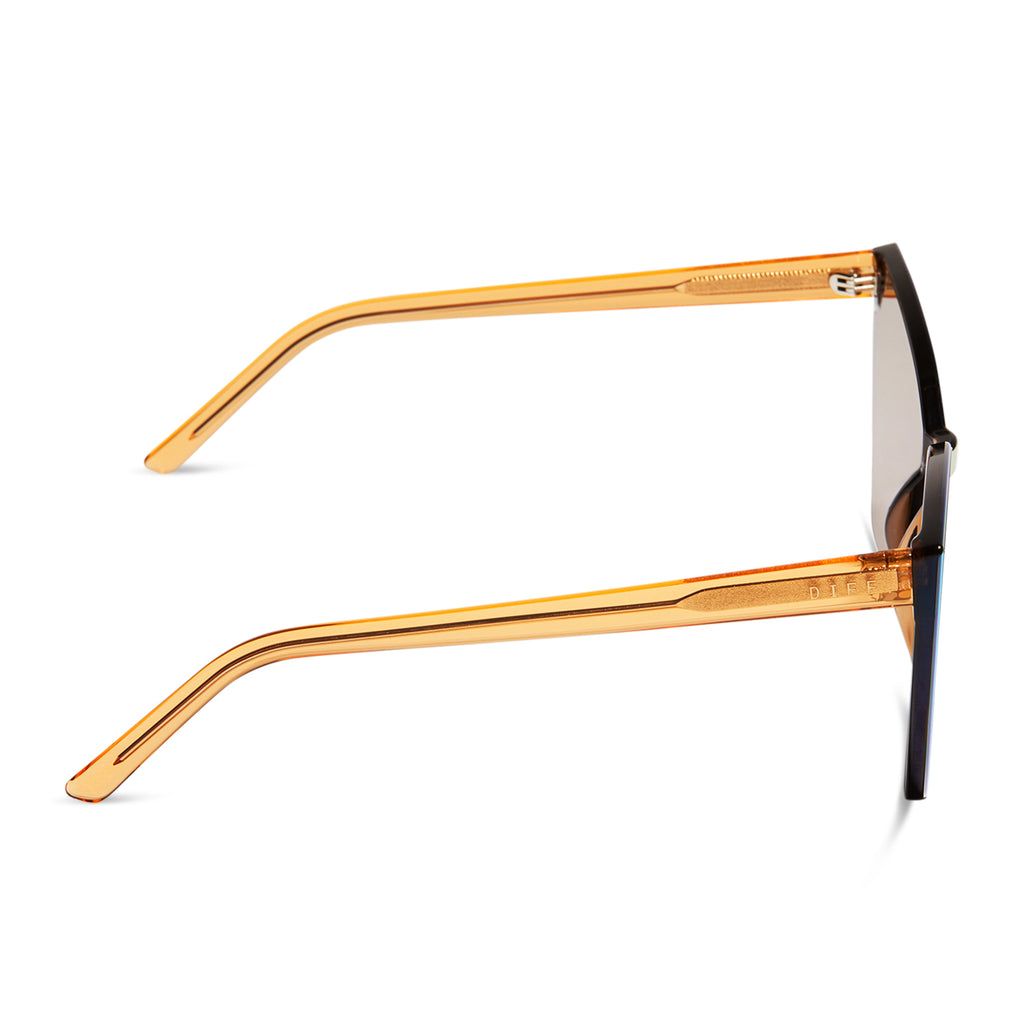 Goldie Cateye Sunglasses | Apricot Crystal & Peach Mirror | DIFF Eyewear