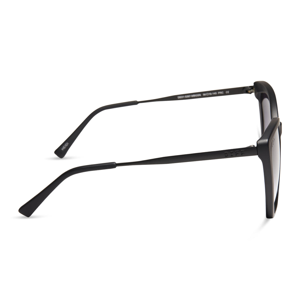 Heidi Cat Eye Sunglasses | Matte Black & Grey Gradient Sharp | DIFF Eyewear