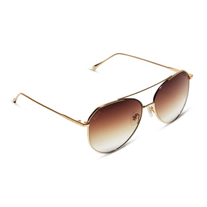 Gold Brown Sharp Aviator | Sunglasses DIFF & Jane Gradient Eyewear |