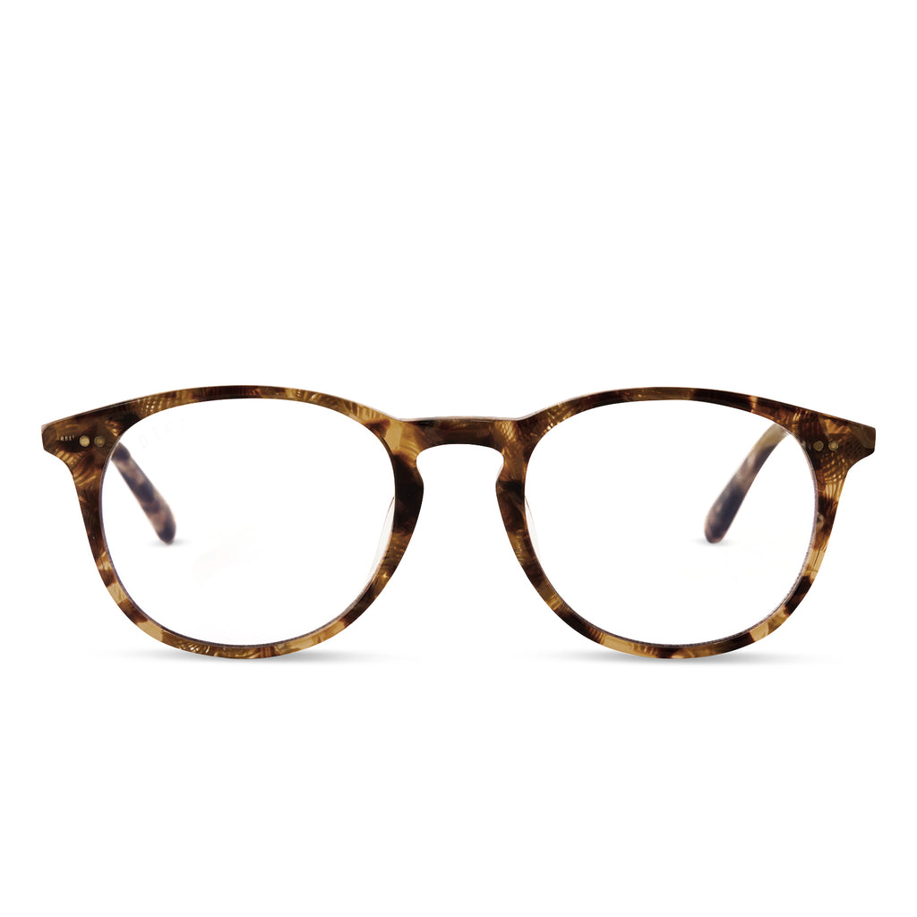 Jaxson Square Glasses | Toasted Coconut & Clear | DIFF Eyewear