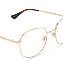 Shop online for Blue Block Screen Glasses: Gold Tortoise Gold