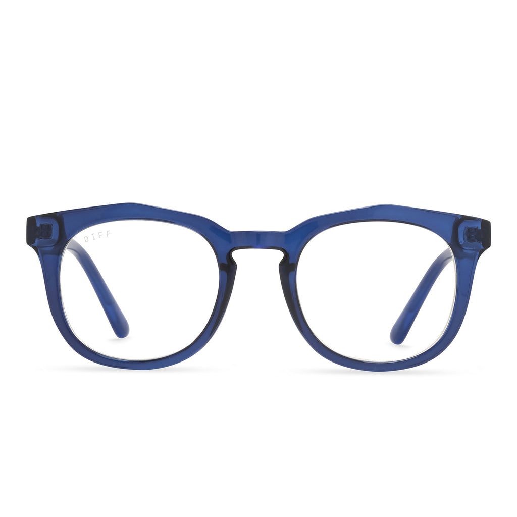 Rowan Square Glasses | Navy Crystal & Blue Light | DIFF Eyewear