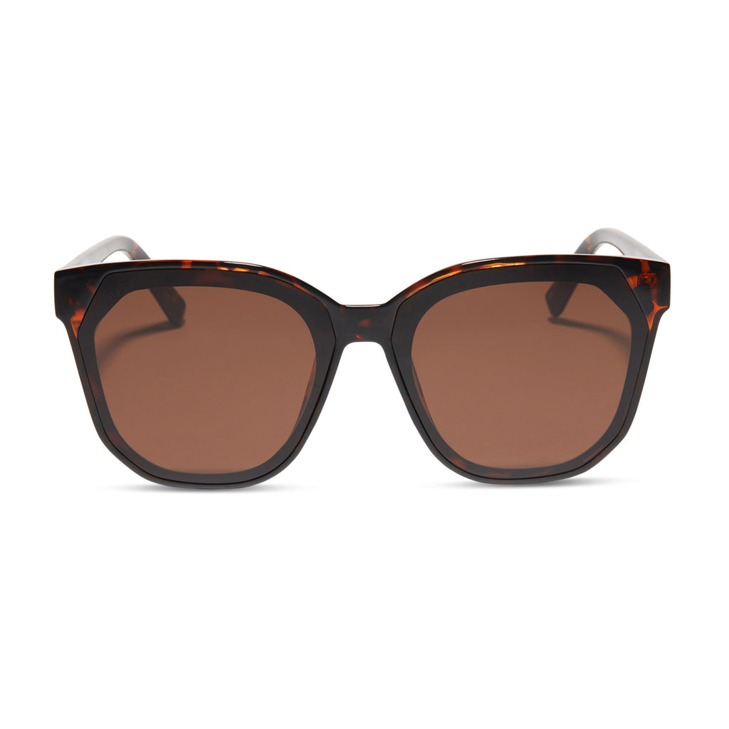 Sia Square Sunglasses | Black Brown Tortoise & Solid Brown | DIFF Eyewear