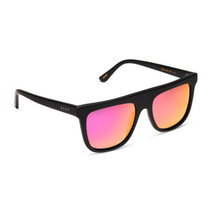 Square frame sunglasses in black acetate