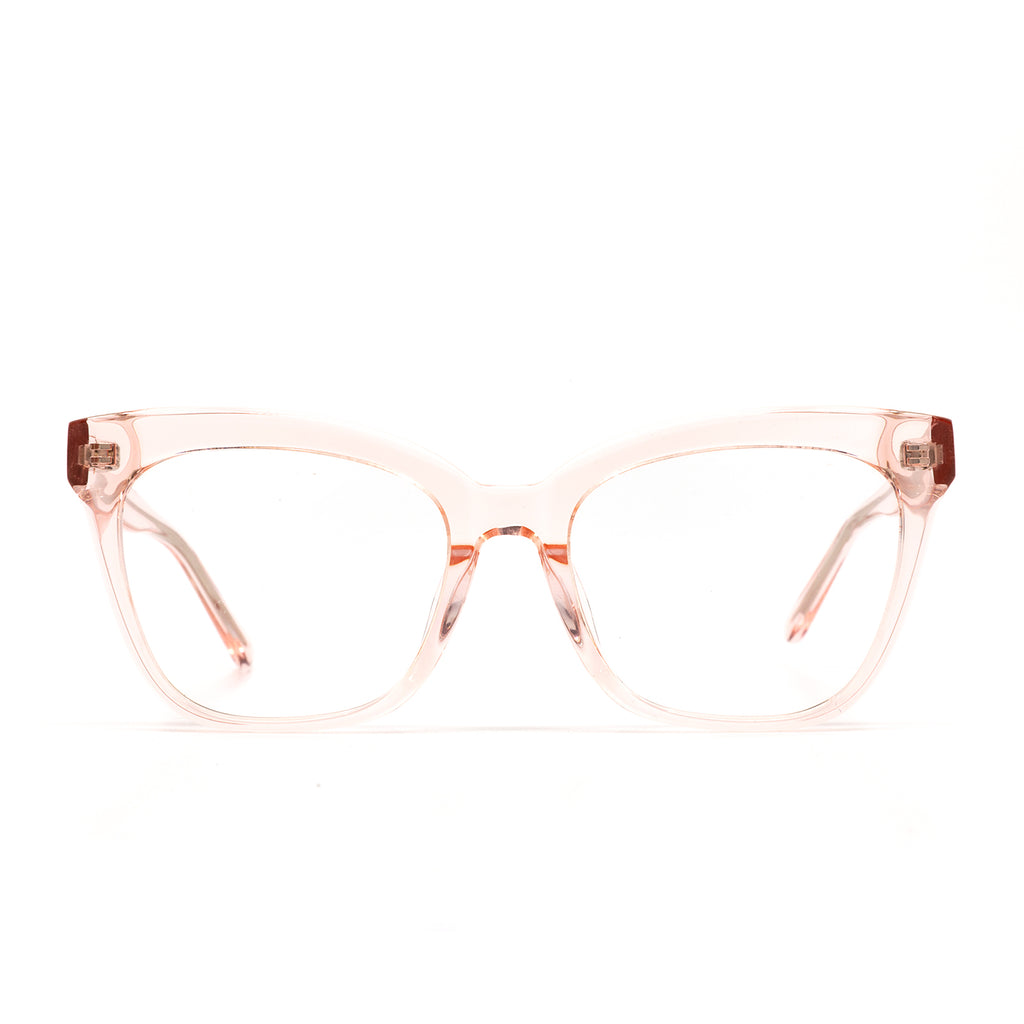 WINSTON - ROSE CRYSTAL + CLEAR GLASSES – DIFF Eyewear