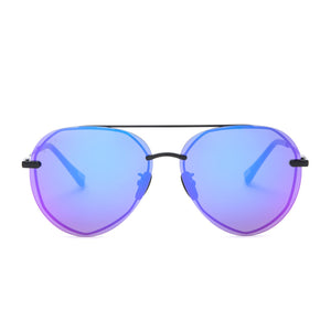 Lenox Aviator Sunglasses | Black Lenses Eyewear Mirror DIFF | Purple & Matte