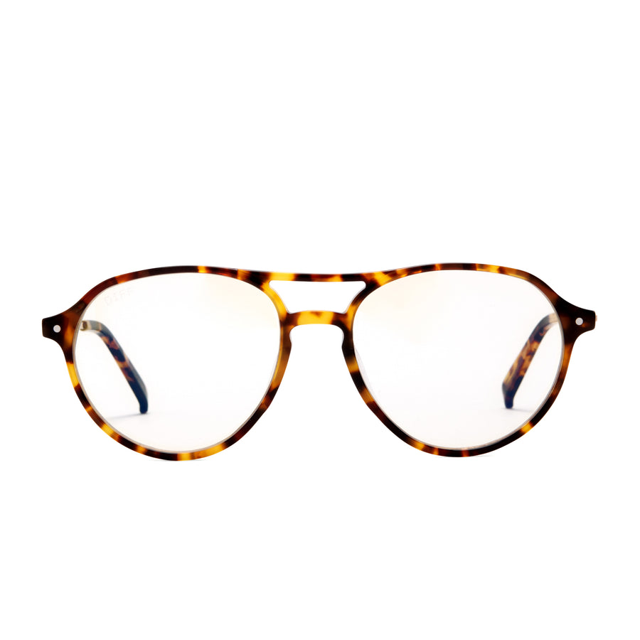 Miller Round Glasses Amber Tortoise And Blue Light Technology Diff Eyewear 0470