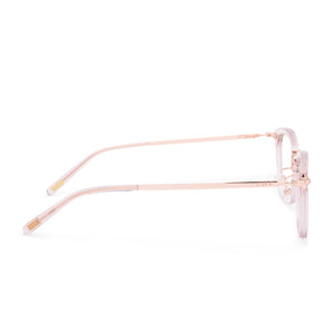 Prescription Square - Light Pink Crystal Glasses Frame - Clear RX Lens - Rue by Diff Eyewear