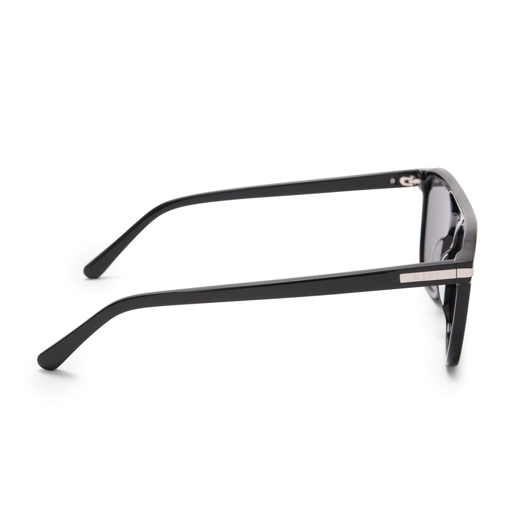 Tanner Square Sunglasses | Black & Grey Polarized Lenses | DIFF Eyewear